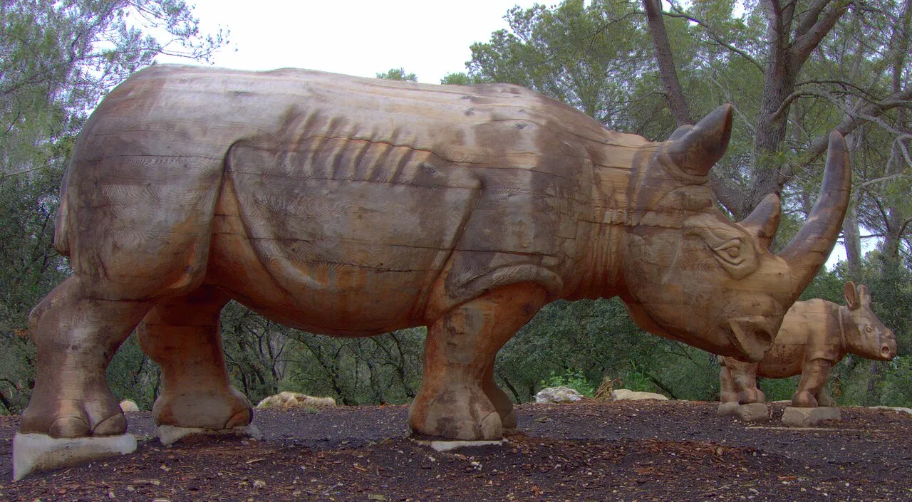 Rhinocéros en bois