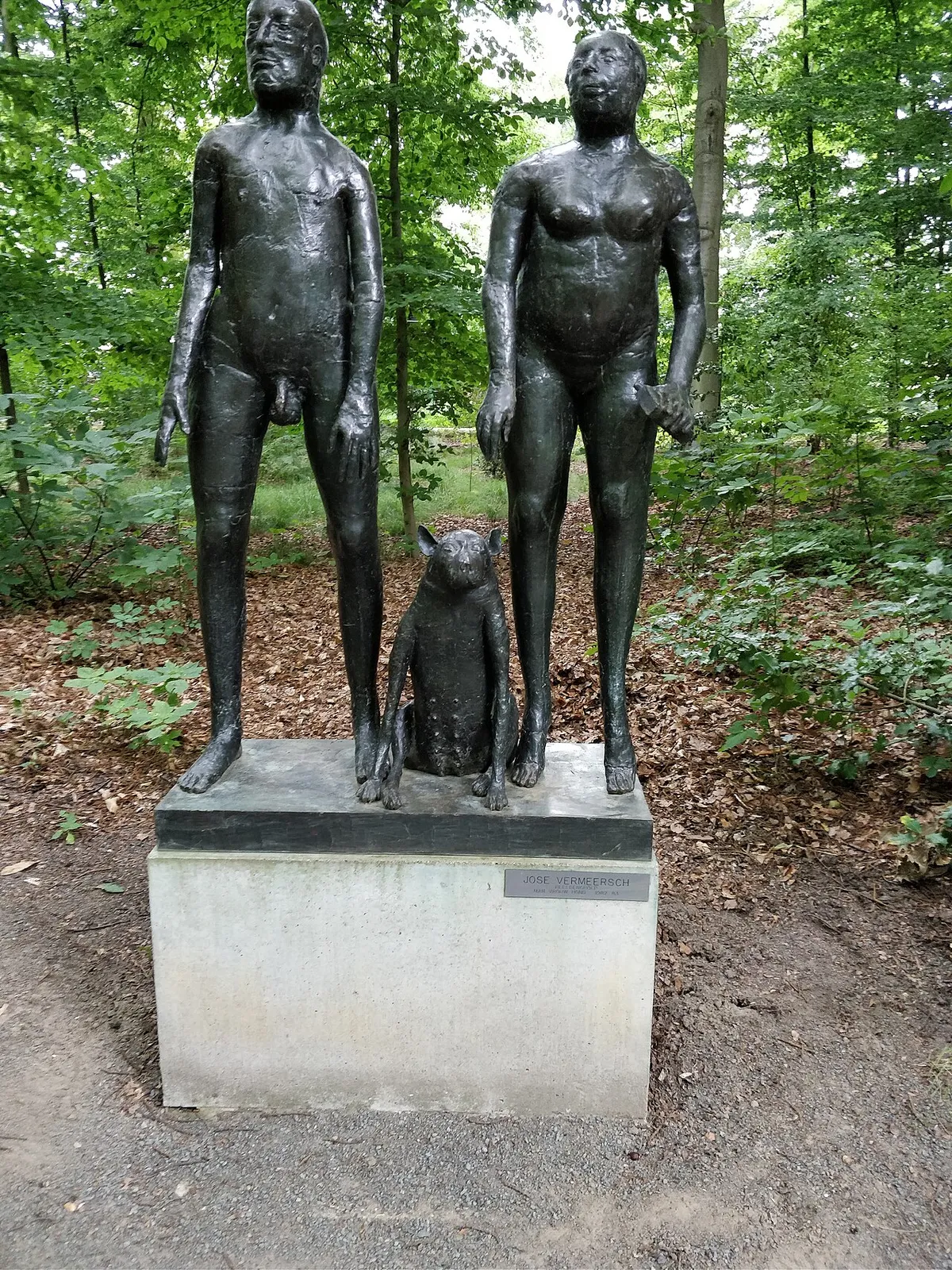 Beeldengroep Man Vrouw Hond